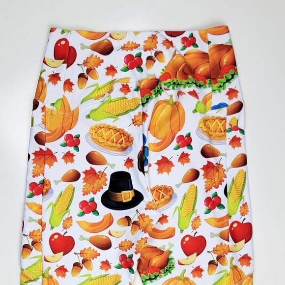 Fiercepulse Thanksgiving Turkey Holiday Leggings L - Picture 3 of 6